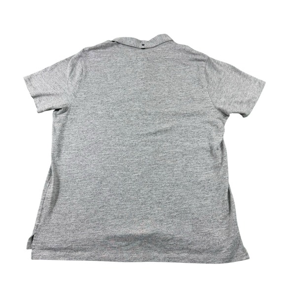 Rag & Bone Gray Cotton Blend Metal Button S/S Mens Polo Shirt Size Large - Picture 3 of 6